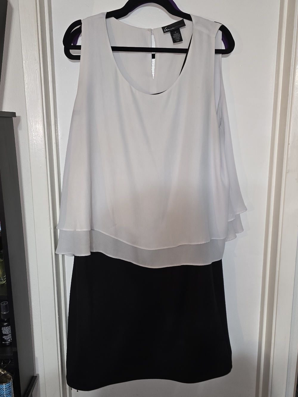 EUC Lane Bryant Black & White Sleeveless Dress Size 18